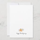 Thanksgiving Diner Pompoen Herfst Kaart (Achterkant)