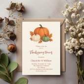 Thanksgiving Diner Pompoen Retro sinaasappel Kaart