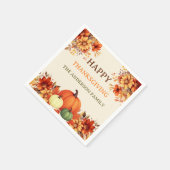 Thanksgiving Diner Pompoen sinaasappel Bloemen Servet (Hoek)