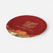 Thanksgiving diner pompoen terracotta Dankbaar Papieren Bordje (Gekanteld)