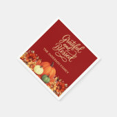 Thanksgiving diner pompoen terracotta Dankbaar Servet (Hoek)