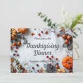 Thanksgiving Diner Pompoen Uitnodiging (Staand voorkant)