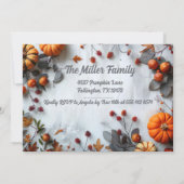 Thanksgiving Diner Pompoen Uitnodiging (Achterkant)