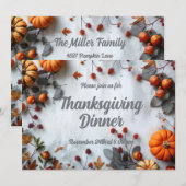 Thanksgiving Diner Pompoen Uitnodiging (Voorkant / Achterkant)