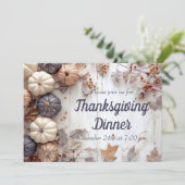 Thanksgiving Diner Pompoen Uitnodiging (Staand voorkant)