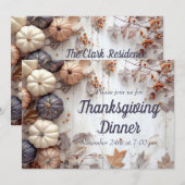 Thanksgiving Diner Pompoen Uitnodiging (Voorkant / Achterkant)
