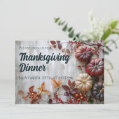Thanksgiving Diner Pompoen Uitnodiging (Staand voorkant)