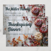 Thanksgiving Diner Pompoen Uitnodiging (Voorkant / Achterkant)