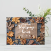 Thanksgiving Diner Pompoen Uitnodiging (Staand voorkant)