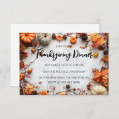 Thanksgiving Diner Pompoen Uitnodiging (Voorkant / Achterkant)