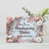 Thanksgiving Diner Pompoen Uitnodiging (Staand voorkant)