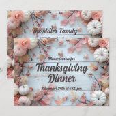 Thanksgiving Diner Pompoen Uitnodiging (Voorkant / Achterkant)