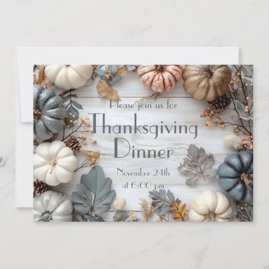 Thanksgiving Diner Pompoen Uitnodiging (Voorkant)