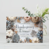 Thanksgiving Diner Pompoen Uitnodiging (Staand voorkant)