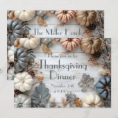 Thanksgiving Diner Pompoen Uitnodiging (Voorkant / Achterkant)