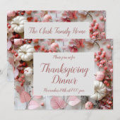 Thanksgiving Diner Pompoen Uitnodiging (Voorkant / Achterkant)