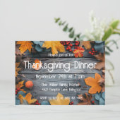 Thanksgiving Diner Pompoen Uitnodiging (Staand voorkant)