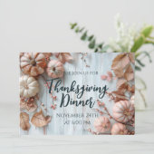 Thanksgiving Diner Pompoen Uitnodiging (Staand voorkant)