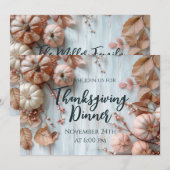 Thanksgiving Diner Pompoen Uitnodiging (Voorkant / Achterkant)