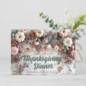 Thanksgiving Diner Pompoen Uitnodiging (Staand voorkant)