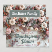 Thanksgiving Diner Pompoen Uitnodiging (Voorkant / Achterkant)