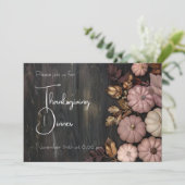 Thanksgiving Diner Pompoen Uitnodiging Rustiek (Staand voorkant)