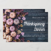 Thanksgiving Diner Pompoen Uitnodiging Rustiek (Voorkant / Achterkant)