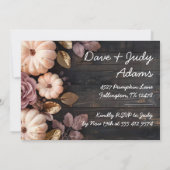 Thanksgiving Diner Pompoen Uitnodiging Rustiek (Achterkant)