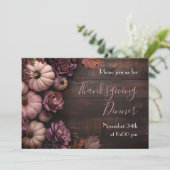 Thanksgiving Diner Pompoen Uitnodiging Rustiek (Staand voorkant)