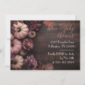 Thanksgiving Diner Pompoen Uitnodiging Rustiek (Achterkant)