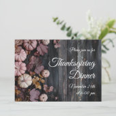 Thanksgiving Diner Pompoen Uitnodiging Rustiek (Staand voorkant)