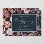 Thanksgiving Diner Pompoen Uitnodiging Rustiek (Voorkant / Achterkant)