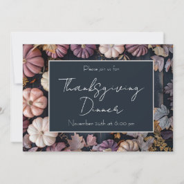 Thanksgiving Diner Pompoen Uitnodiging Rustiek