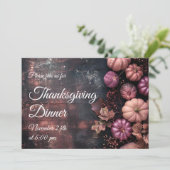 Thanksgiving Diner Pompoen Uitnodiging Rustiek (Staand voorkant)