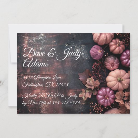 Thanksgiving Diner Pompoen Uitnodiging Rustiek (Achterkant)