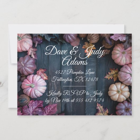 Thanksgiving Diner Pompoen Uitnodiging Rustiek (Achterkant)