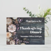 Thanksgiving Diner Pompoen Uitnodiging Rustiek (Staand voorkant)