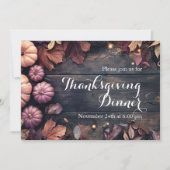 Thanksgiving Diner Pompoen Uitnodiging Rustiek (Voorkant)