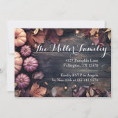 Thanksgiving Diner Pompoen Uitnodiging Rustiek (Achterkant)