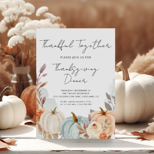 Thanksgiving Diner Pompoen Uitnodiging Sjabloon