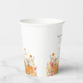 Thanksgiving Diner Pompoen Wildflower Modern Papieren Bekers (Rechts)