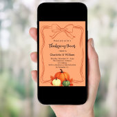 Thanksgiving Diner Pompoenen Bow Atomic Tangerine Kaart
