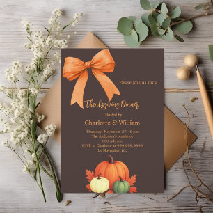 Thanksgiving Diner Pompoenen Bow Bister Brown Kaart