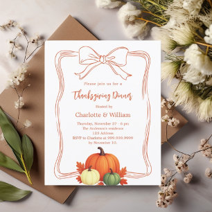 Thanksgiving Diner Pompoenen Bow sinaasappel Uitno