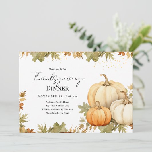 Thanksgiving Diner Pompoenoogst Kaart (Staand voorkant)