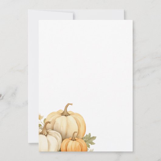 Thanksgiving Diner Pompoenoogst Kaart (Achterkant)