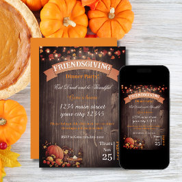 Thanksgiving-diner - Rustic Woods pompoen Feestdagenkaart