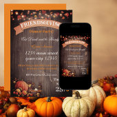 Thanksgiving-diner - Rustic Woods pompoen Feestdagenkaart