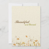 Thanksgiving Diner Rustieke Bloemen Custom Kaart (Achterkant)