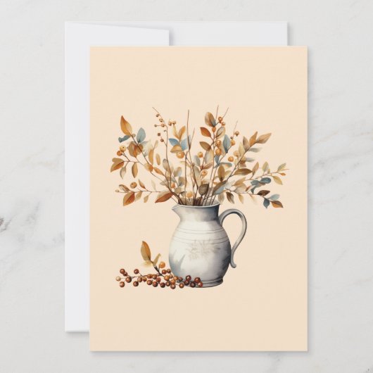 Thanksgiving Diner Rustieke Herfst Friendsgiving Kaart (Achterkant)